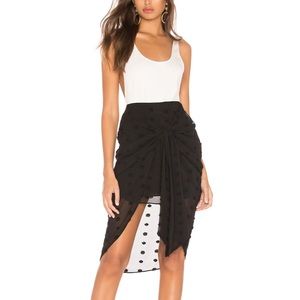 NWT L'Academie The Kayla Midi Skirt in Black